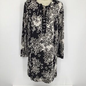 DVF Diane Von Furstenberg Nana Star Meadow black white dress silk tunic new 6